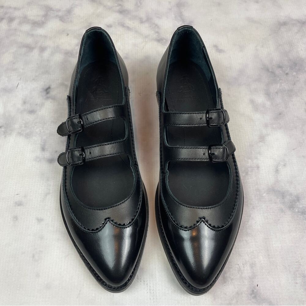 The Office of Angela Scott Miss Margo Black Mary Jane Flats NWOB Sz 38.5 - Picture 3 of 12